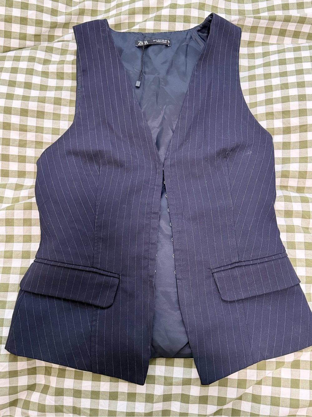 Zara Navy Pinstripe Vest - Women's Tailored Waistcoat